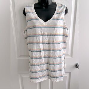 Striped tank, rainbow tank for summer, plus size tank
